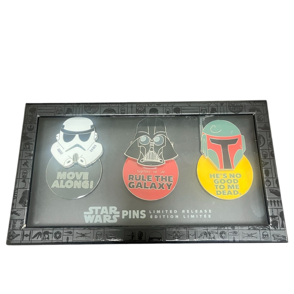 Disney Star Wars Limited Release Pin Set of Darth Vader, Boba Fett, Stormtrooper